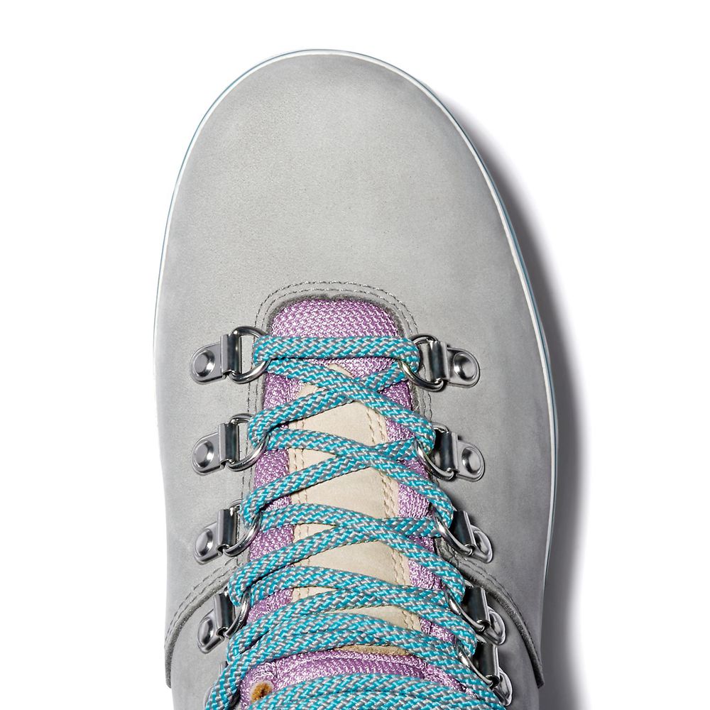 Tênis Feminino - Timberland Euro Hiker Mixed-Media Impermeavel Boots - CVMZE1648 - Cinzentas